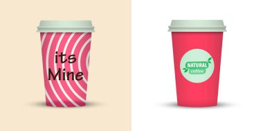 Yaratıcı tasarım için kahve bardakları götürün.