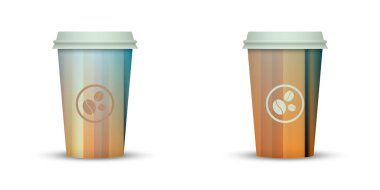 Yaratıcı tasarım için kahve bardakları götürün.