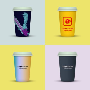 Yaratıcı dizi kahve kupaları tasarım götürün.