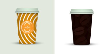 Yaratıcı tasarım için kahve bardakları götürün.