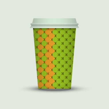 Işık arka plan üzerinde renkli kahve fincanı