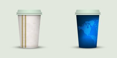 açık renkli yaratıcı kahve kupaları şablonu 