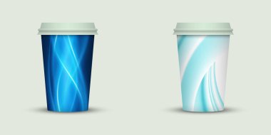 açık renkli yaratıcı kahve kupaları şablonu 