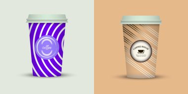 Yaratıcı tasarım için kahve bardakları götürün.