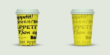 açık renkli yaratıcı kahve kupaları şablonu 