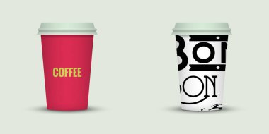 açık renkli yaratıcı kahve kupaları şablonu 