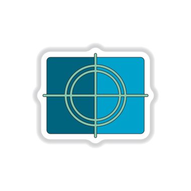 Vektör çizim kağıt etiket stili çerçeve ve odaklama ekran