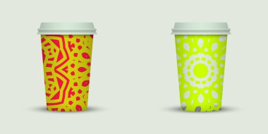 Yaratıcı tasarım için kahve bardakları götürün.