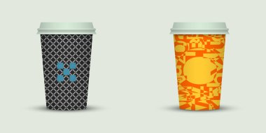 İki kahve fincanı illüstrasyon vektör 