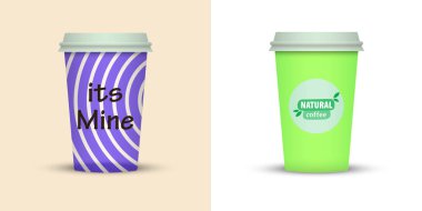 Yaratıcı tasarım için kahve bardakları götürün.