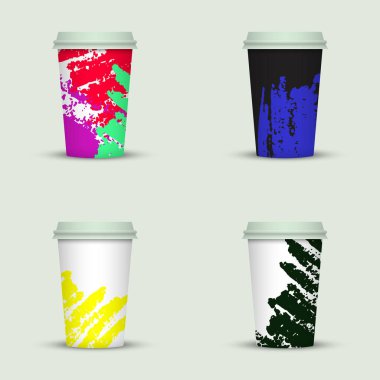 Yaratıcı dizi kahve kupaları tasarım götürün.