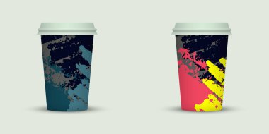 Yaratıcı tasarım için kahve bardakları götürün.