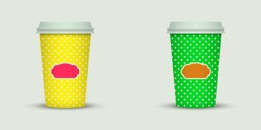 açık renkli yaratıcı kahve kupaları şablonu 