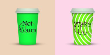 Yaratıcı tasarım için kahve bardakları götürün.