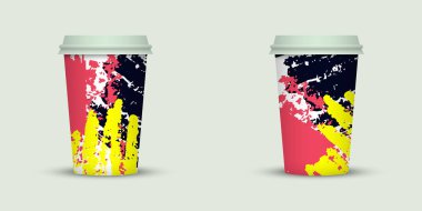 Yaratıcı tasarım için kahve bardakları götürün.