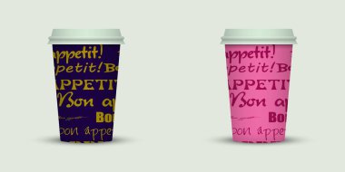 açık renkli yaratıcı kahve kupaları şablonu 