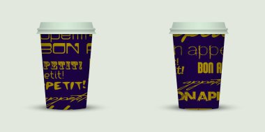 açık renkli yaratıcı kahve kupaları şablonu 