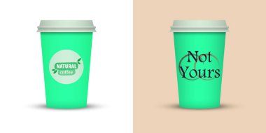 Yaratıcı tasarım için kahve bardakları götürün.