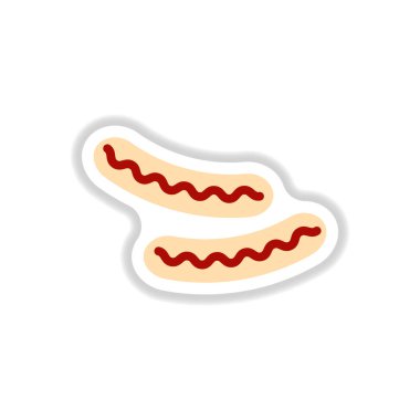 Sosis ızgara, vektör etiket