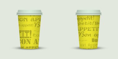 açık renkli yaratıcı kahve kupaları şablonu 