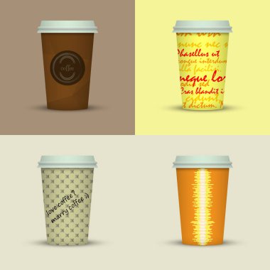 Yaratıcı dizi kahve kupaları tasarım götürün.