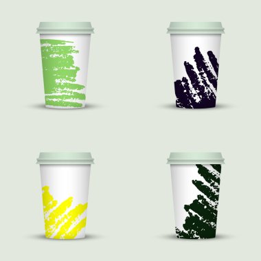 Yaratıcı dizi kahve kupaları tasarım götürün.