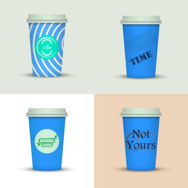 Yaratıcı dizi kahve kupaları tasarım götürün.