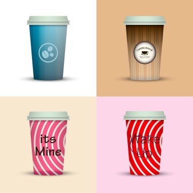 Yaratıcı dizi kahve kupaları tasarım götürün.