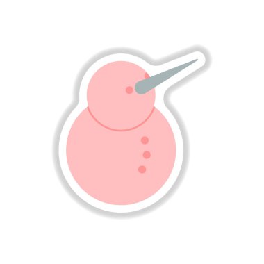 Vektör çizim kağıt etiket tarzı kardan adam