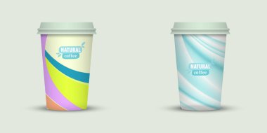 açık renkli yaratıcı kahve kupaları şablonu 
