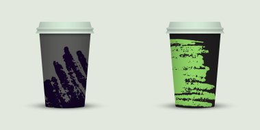 Yaratıcı tasarım için kahve bardakları götürün.