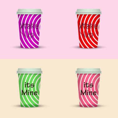 Yaratıcı dizi kahve kupaları tasarım götürün.