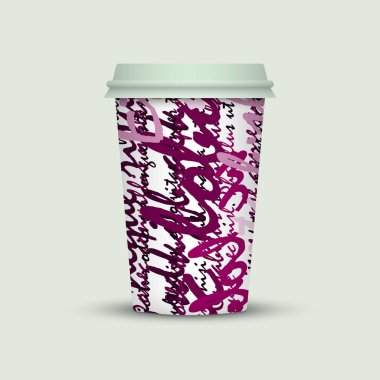 Işık arka plan üzerinde renkli kahve fincanı