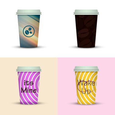 Yaratıcı dizi kahve kupaları tasarım götürün.