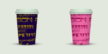 açık renkli yaratıcı kahve kupaları şablonu 