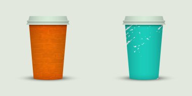 Suluboya götürün kahve fincanı yaratıcı tasarım.