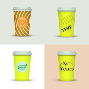 Yaratıcı dizi kahve kupaları tasarım götürün.