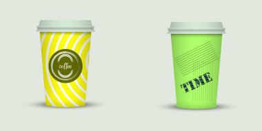 Yaratıcı tasarım için kahve bardakları götürün.