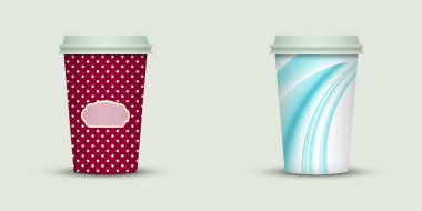 açık renkli yaratıcı kahve kupaları şablonu 