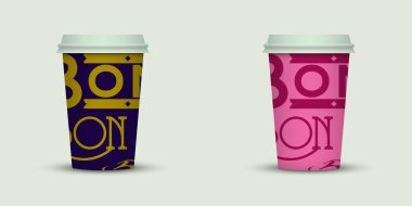 açık renkli yaratıcı kahve kupaları şablonu 