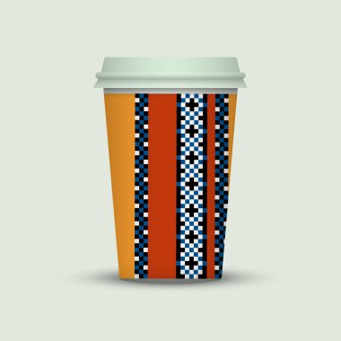 Işık arka plan üzerinde renkli kahve fincanı