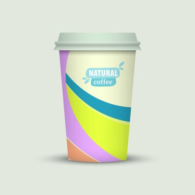 yaratıcı kahve Kupası şablonu açık renkli üzerinde 