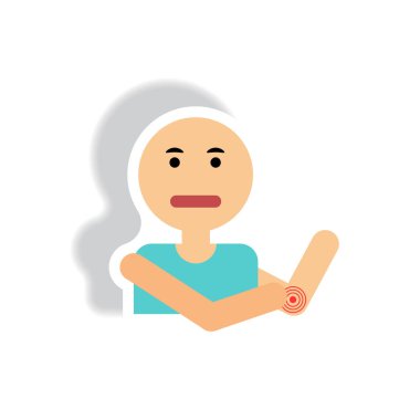 kağıt etiket tarzı adam eklem ağrısı