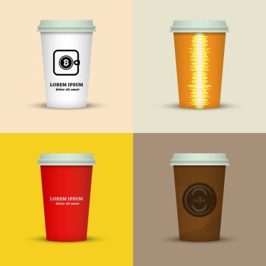 Yaratıcı dizi kahve kupaları tasarım götürün.