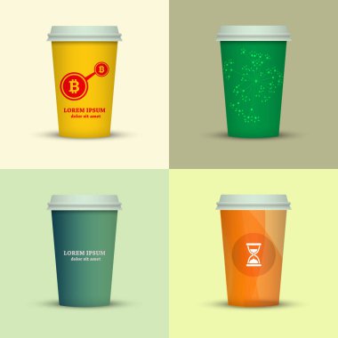 Yaratıcı dizi kahve kupaları tasarım götürün.