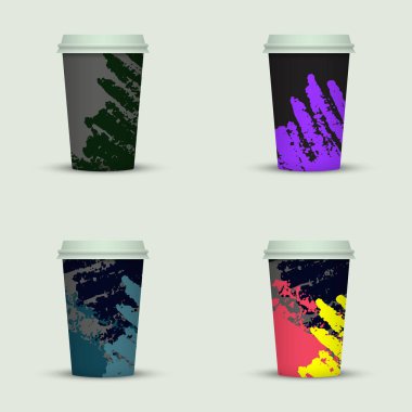 Yaratıcı dizi kahve kupaları tasarım götürün.