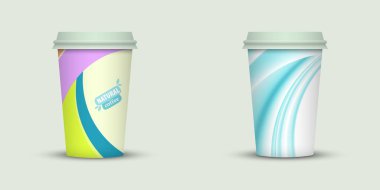 açık renkli yaratıcı kahve kupaları şablonu 