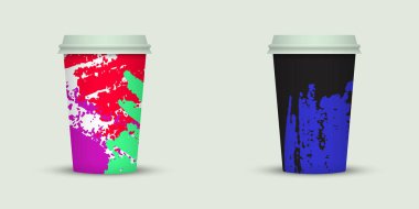 Yaratıcı tasarım için kahve bardakları götürün.