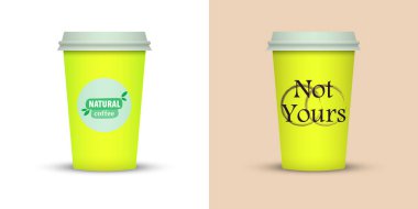 Yaratıcı tasarım için kahve bardakları götürün.