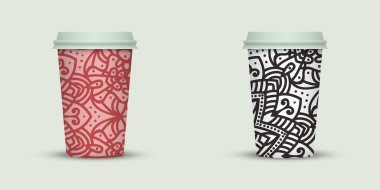 Yaratıcı tasarım için kahve bardakları götürün.